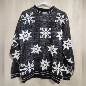 Vintage Metallic Holiday Snowflake Christmas Sweater